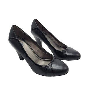 Life Stride Beam Velocity Memory Foam Pumps Black 8.5 PU Leather Patent Trim